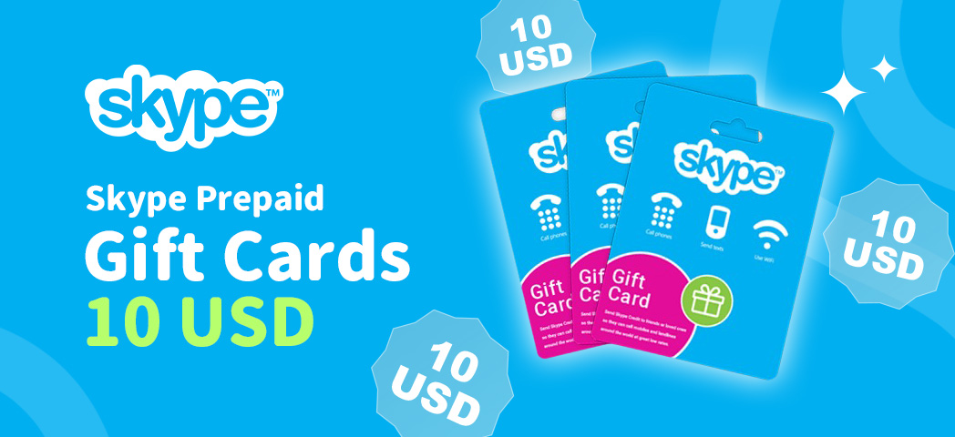 Skype Prepaid Gift Cards 10 USD - Skype Credits Gift Cards Key - United States - 10 USD