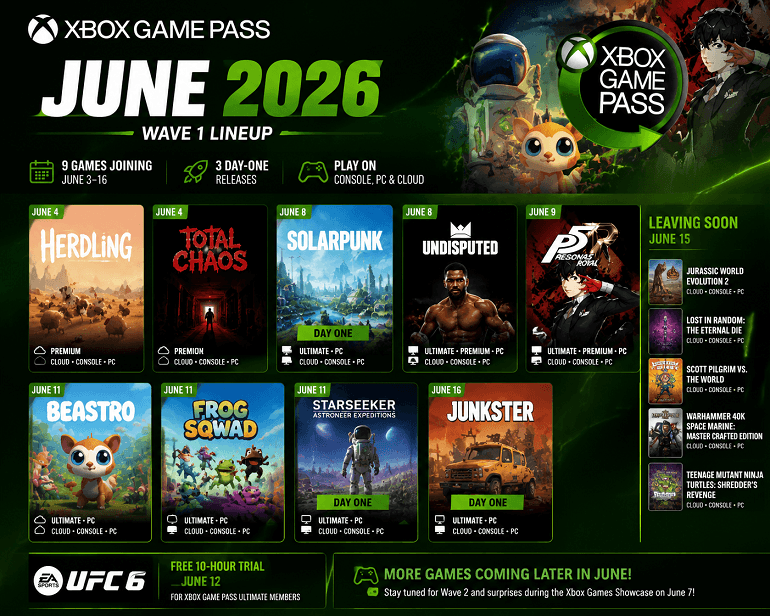 Xbox Game Pass June 2026